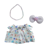 Maxbell 3 Pieces Mini Doll Clothes Set Doll Dress Outifits for Kids 17cm Plush Dolls Bunny skirt