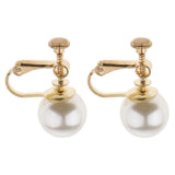 Maxbell 1 Pair U Shaped Faux Pearl Non Piercing Stylish Ear Clips Screw Back Gold - Aladdin Shoppers
