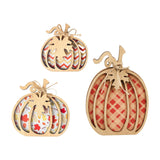 Maxbell 3Pcs Fall Pumpkin Decor Handmade Crafts Fall Decor for Shelf Mantel Tabletop Style A