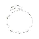 Maxbell 2pcs Pearl Diamante Diamond Ladies Waist Chain Charm Belt One Size Fit All