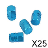 Maxbell 25x4x Aluminum Tire Wheel Rims Stem Air Valve Caps Tyre Cover Car Truck Blue