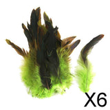 Maxbell 6x50pcs Beautiful Rooster Feathers Fringe Decoration Home Craft DIY Green