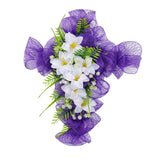 Easter Cross Wreath Front Door Tulip Wreath Holiday Artificial Flower Wreath White Flowers