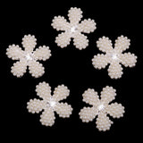 Maxbell 35pcs Crystal Rhinestone Pearl Flower Buttons Flatback Embellishment DIY Crafts
