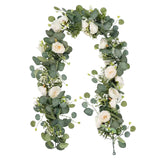 Maxbell 2xArtificial Vines Fake Eucalyptus Leaves Hanging Plants for Holiday Wall Home