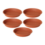 Maxbell 5 Pieces Plant Saucers 11 inch Indoor Outdoor Flower Pot Saucers Brown