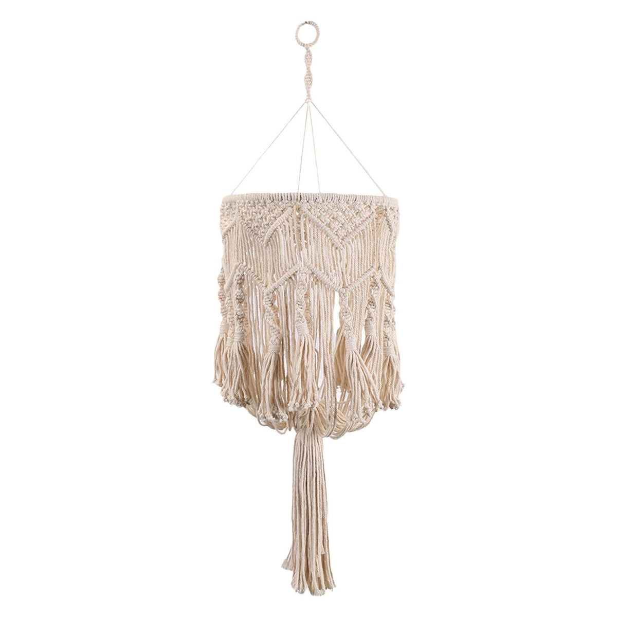 Maxbell Maxbell Bohemian Macrame Tassel Lamp Shade Woven Ceiling Light Cover Party