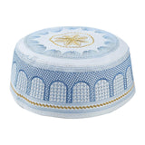 Maxbell 4xIslamic Muslim Mens Prayer Kufi Hat Skull Cap Turkish Namaz Topi Blue