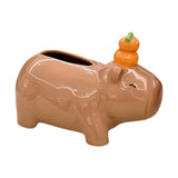 Maxbell Cute Ceramic Capybara Shaped Tissue Box for Kitchen Countertop Bedside Table Climbing
