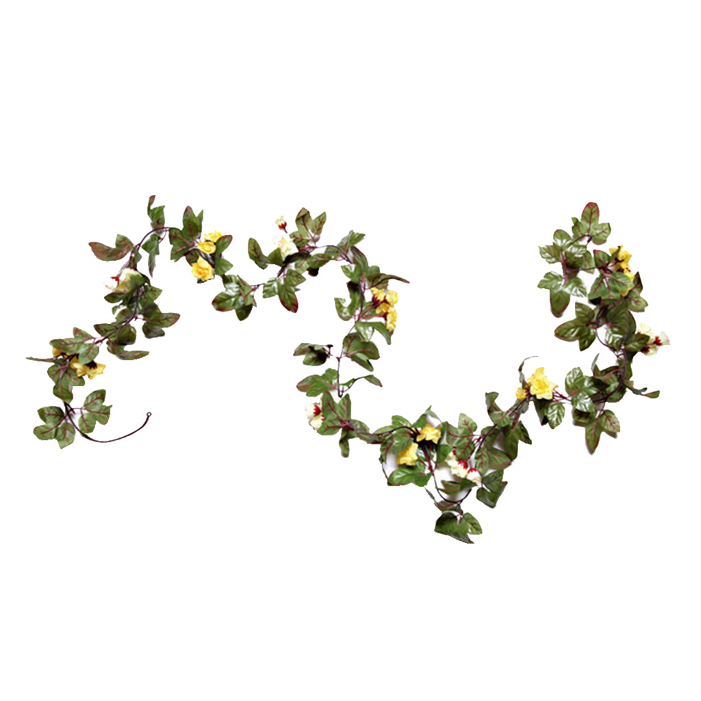 Maxbell Simulation Flower Vine Silk Flower Garland Wedding Decor Yellow White