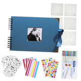 Maxbell Scrapbook Album Supplies Multifunctional for Wedding Anniversary Baby Shower Blue