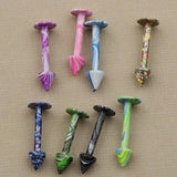 8 Pieces Punk Rock Stainless Steel Spike Tongue Labret Lip Bars Rings Piercings - Aladdin Shoppers