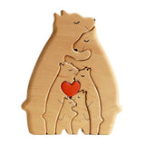 Bear Family Wooden Art Puzzle Wooden Sculpture for Gift for Family Christmas 6 bears
