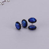 Maxbell Pair Fake Cheater Ear Stretcher Expander 16G Stem Plug Stud Earring Blue