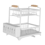 Maxbell Dish Drying Rack 2 Layer Dish Rack for Kitchen Counter Countertop Restaurant White
