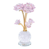 Maxbell Lotus Flower Figurine Centerpiece Collection for Cabinet Shelves Living Room Pink