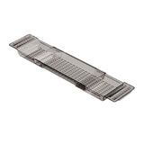 Maxbell Bathtub Tray Basket Retractable Bathtub Storage Rack for Candle Phone Holder Gray
