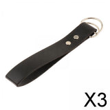 Maxbell 3xSkirt Hike Daul Rings Faux Leather Handmade Medieval Renaissance Belt Clip black