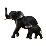 Maxbell Maxbell Resin Figurines Sculpture Elephant Statues for Wedding Bedroom New Year Home Black With Kids