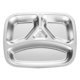 Maxbell Stainless Steel Compartment Food Serving Dish Tray Kids Dinner Plate 4 Cell - Aladdin Shoppers