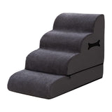 Maxbell Dog Stairs Ramp Removable for Puppy Pet Dog Stairs Ladder for Car Indoor Bed Gray 4 Steps