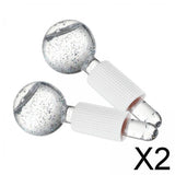 Maxbell 2xFacial Cooling Ice Globes Crystal Ball for Facial Neck Care Pink White