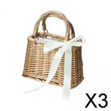 Maxbell 3xBeach Bag SRattan Purse Tote Holiday Travel Storage Busket Handbag Rectangle