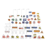 Maxbell 56 pieces Kids Block Street Traffic Signs Kid Children's Educational Toy for Traffic Knowledge Learning Car & Train Scenery Playset Gift - Aladdin Shoppers