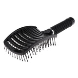 Maxbell Maxbell Large Plastic Vented Hair Brush Hairdressing Big Bend Massage Comb Black