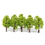 Maxbell 9x20Pcs Plastic Model Tress Train Railroad Scenery 1:150 Light Green Props Kit