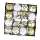 Maxbell 44 Pieces Christmas Tree Balls Assorted Ornaments for Party Supplies Outdoor Gold White Socks