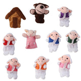 Maxbell 7xThe Wolf and Seven Little Lambs Finger Puppets Nursery Rhyme/Fairy Tale