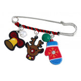 Maxbell Fashion Xmas Snowman Elk Bell Brooch Pin Womens New Year Breastpin Gifts 05