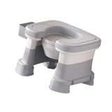 Maxbell Bathroom Squating Toilet Chair Compact Toilet Stool for Potty Bathroom Woman White Gray Heighten