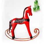 Mini Wooden Rocking Horse Kids Toys Desktop Ornament Red