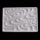 1 Piece White Paint Plastic Palettes Wave Design Rectangular Watercolor Oil Palette Painting Tray Artist Craft Palettes - Aladdin Shoppers