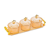 Maxbell Dried Fruit Snack Serving Plate Nut and Candy Serving Tray for Holiday Fruit 3 grid