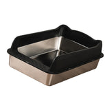 Maxbell Open Top Cat Litter Box Splashproof Cat Sand Box Cat Litter Basin Litter Pan Black
