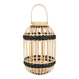 Maxbell Bamboo Lantern with Handle Romantic Hanging Lantern for Table Home Farmhouse Style A