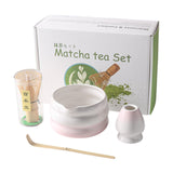 Maxbell Matcha Whisk and Bowl Unique Gift Idea Traditional Handmade Japanese Tea Set Gradient Pink