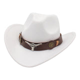 Maxbell 3xCasual Cowboy Hat Costume Cosplay Sun Protection Hat Summer for Hiking White