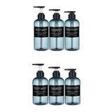 Maxbell 6Pc Foaming Soap Dispenser Lotion Shampoo Pump Bottle Blue-Black