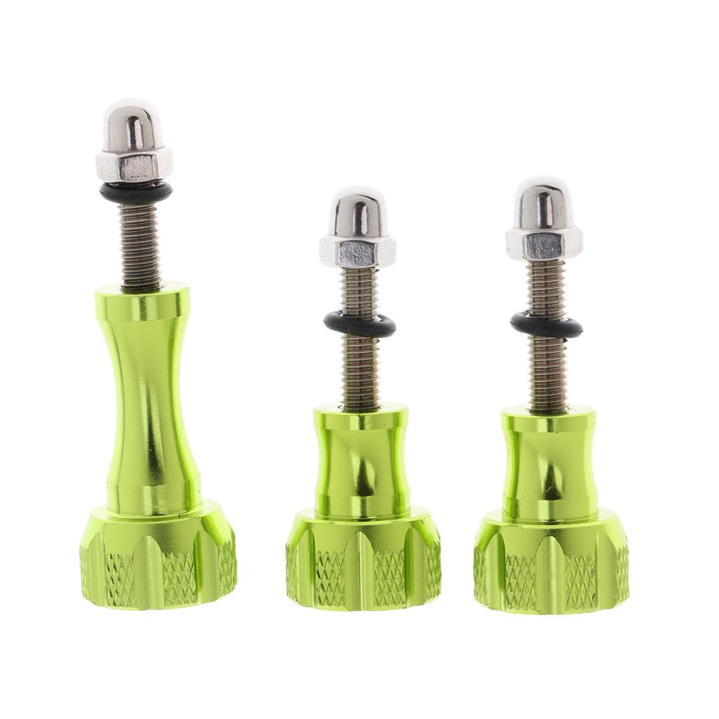 Green-Aluminum Stainless Thumb Knob Bolt Nut Screw Set for GoPro Hero3+/3/2/1 Camera Accessories Fastening Easy Install