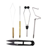 Maxbell Fly Tying Tools Disc Bobbin Threader Portable Fly Tying Bobbin Thread Holder 5pcs Black Holder
