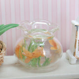 Maxbell 1:12 Dollhouse Miniature Gold Fish Bowl Gold Fish Tank Doll House Pets