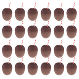 Maxbell 24 Pieces Plastic Fruit Coconut Drink Cup Straw Hawaiian Luau Tropical Party
