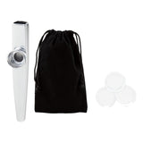 Maxbell Kazoo Flute Portable Education Gift with Storage Pouch for Children Beginner silver