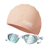 Maxbell Swim Goggles & Swim Cap Set Eyewear Comfortable Lightweight Swimming Goggles Light Orange