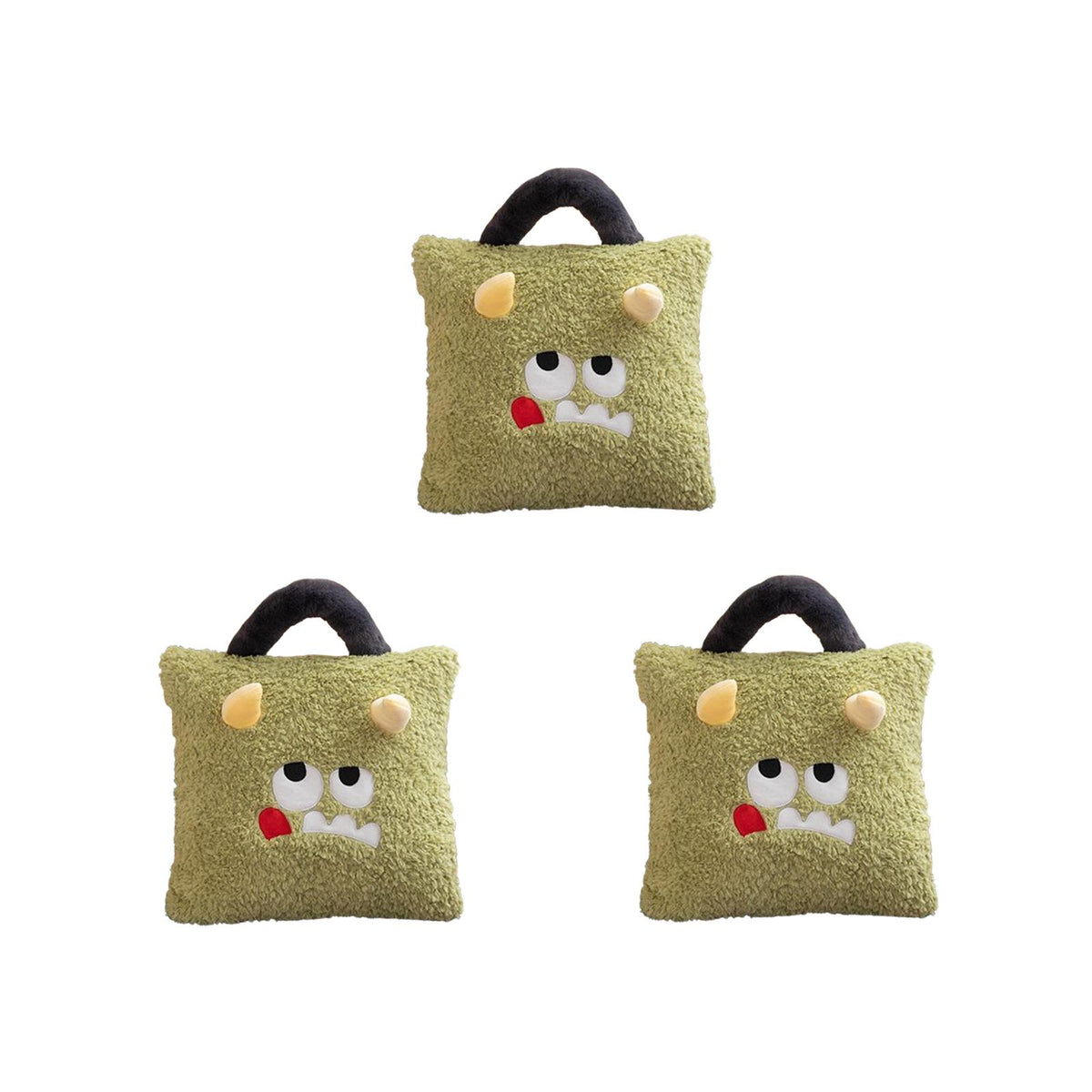 Maxbell 3Pcs Christmas Plush Throw Pillow Holiday Party Creative Soft Stuffed Pillow Monster