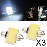 Maxbell 3x2pcs White 31mm 12smd COB LED Bulb Festoon Lamp For Car Dome Map Lights